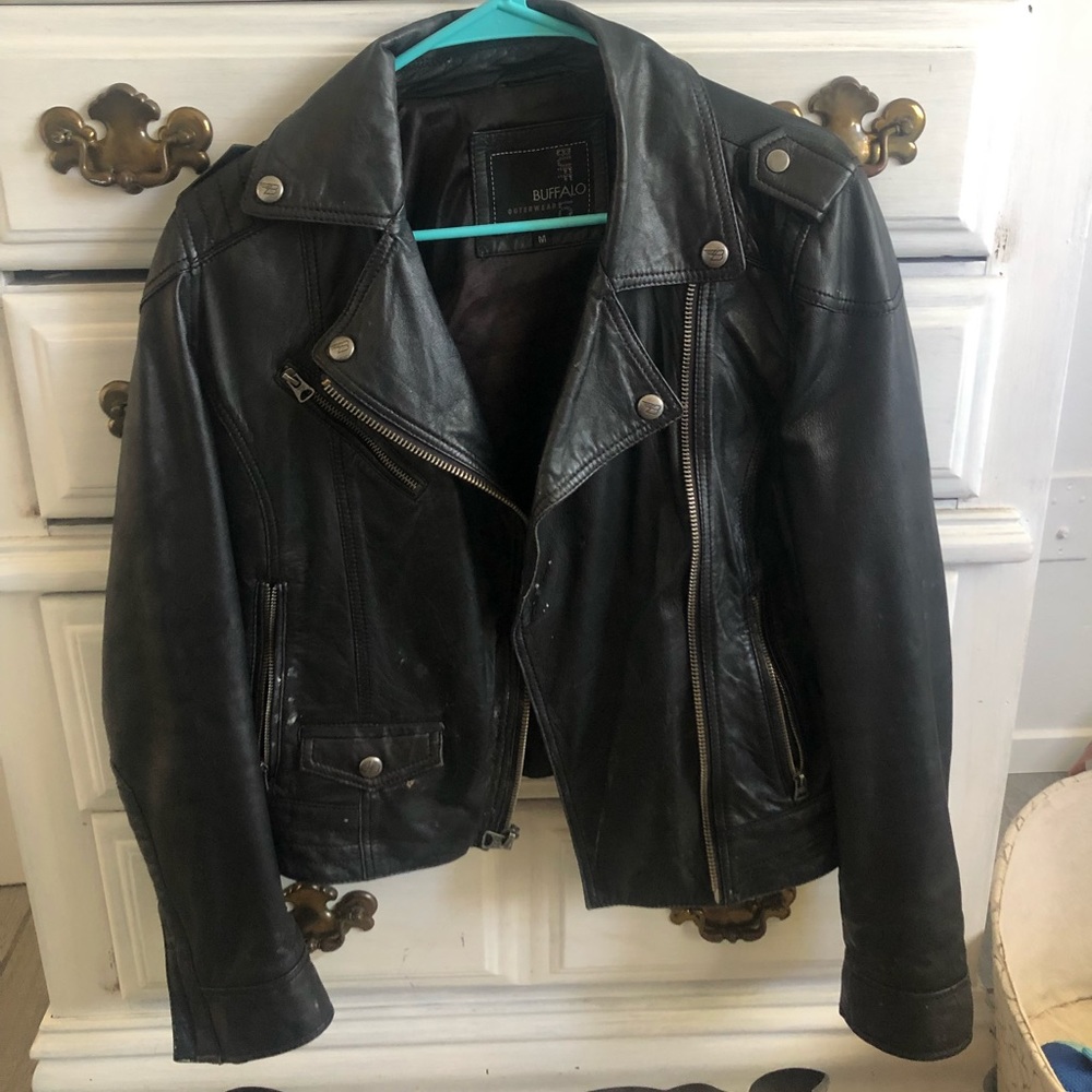 Black Leather Jacket! Genuine leather!